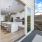 bright kitchen with island and outside deck