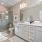 double sink vanity in bright bathroom