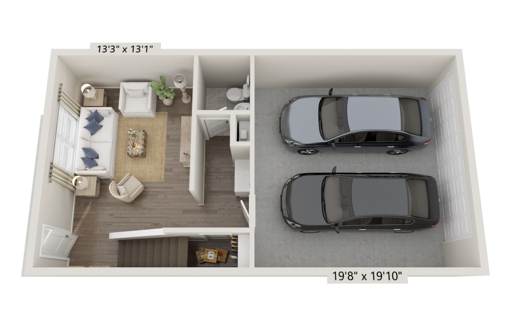 Carlow III - 3 bedroom floorplan layout with 2.2 bathrooms and 1906 square feet (Floor 1)