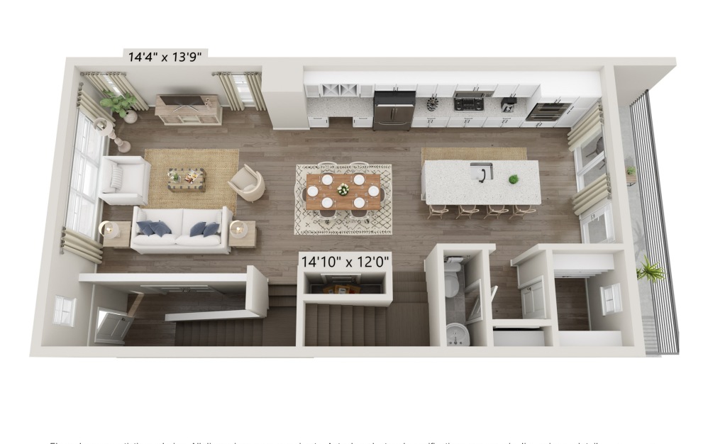 Carlow III - 3 bedroom floorplan layout with 2.2 bathrooms and 1906 square feet (Floor 2)