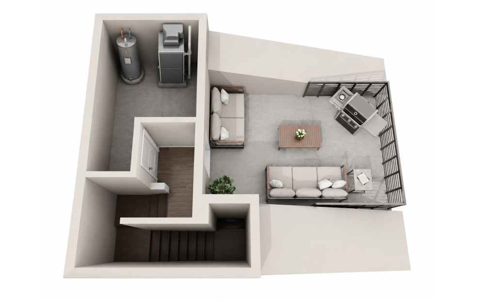 Brooks III - 3 bedroom floorplan layout with 3.5 bathrooms and 1952 square feet (Floor 4)